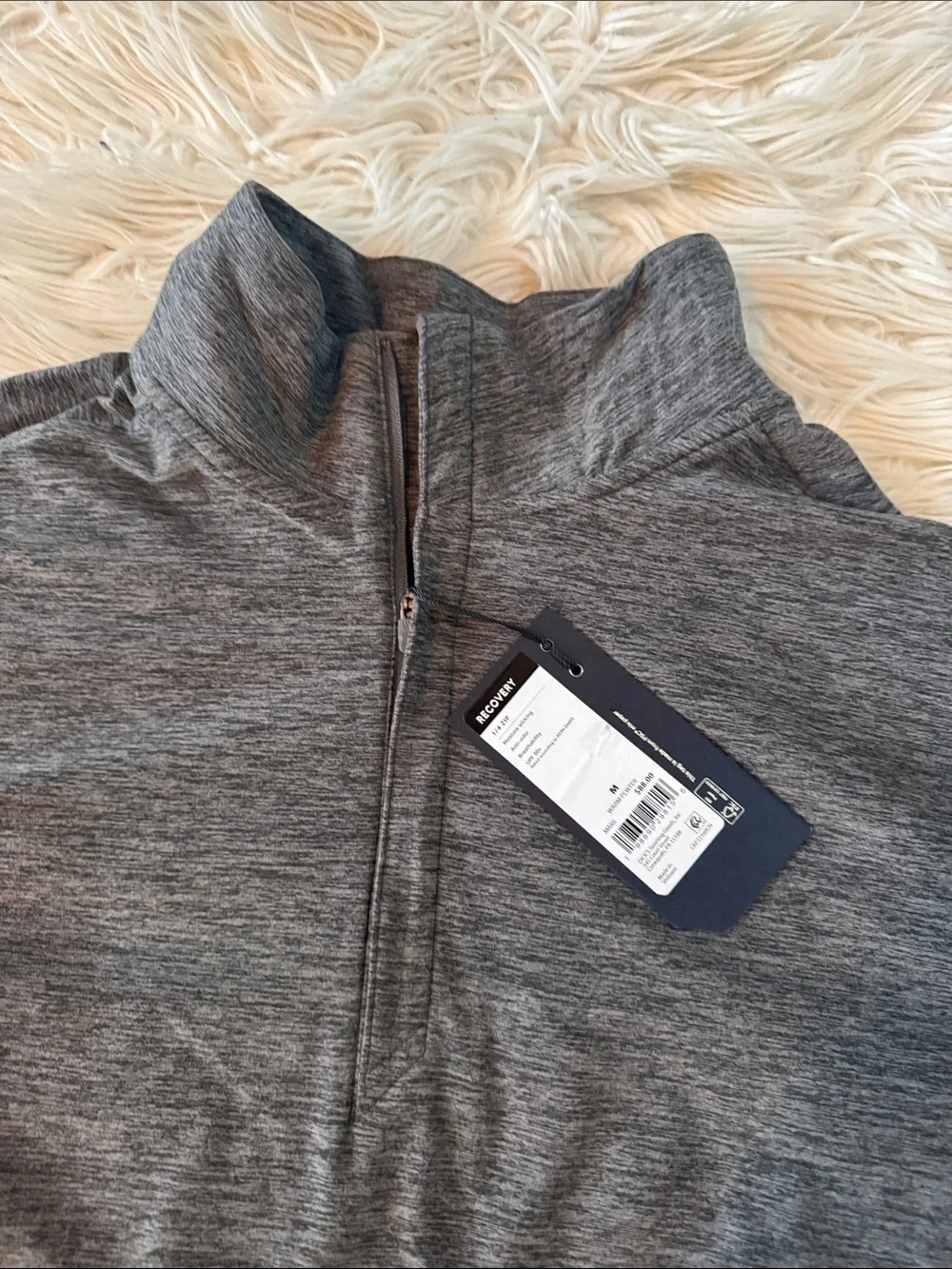 VRST Men's Heather Gray Quarter-Zip Performance Sweater
